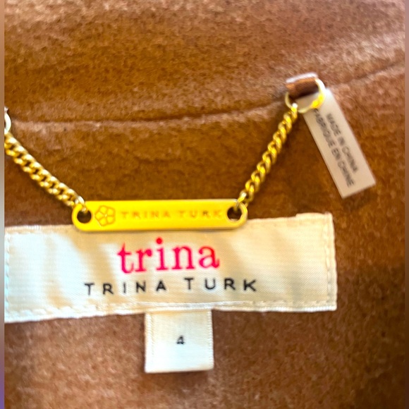 Trina Turk Wool Blend Peacoat | Carmel - Tan - Picture 7 of 8
